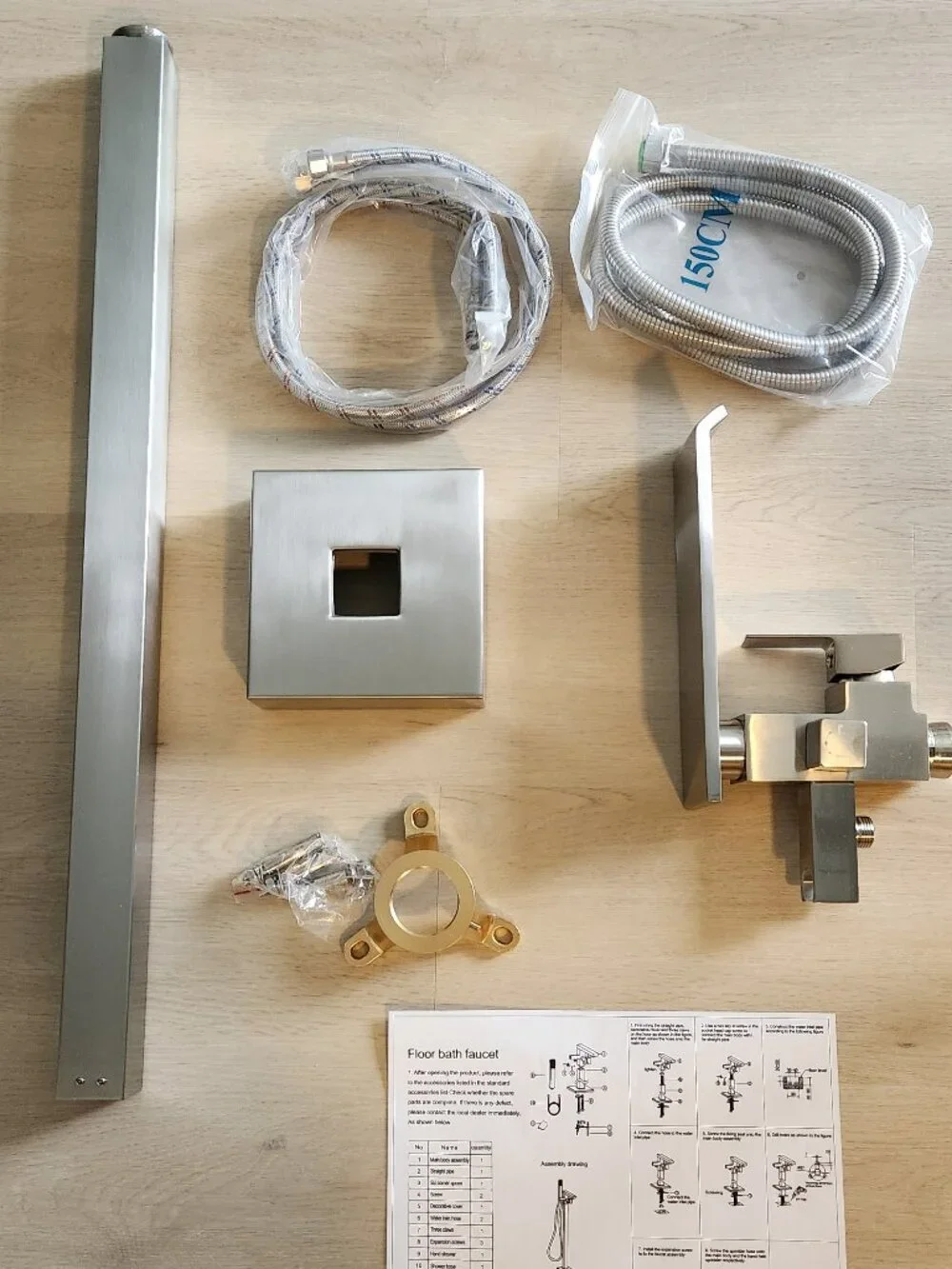 NWT: Waterfall Free Standing Tub Faucet, Hand Sprayer - Floor Mount  (Chrome)